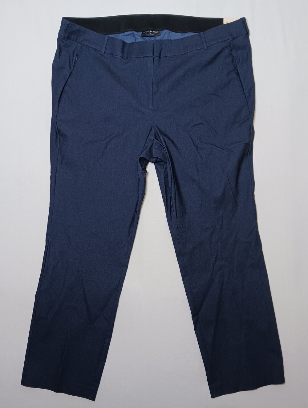 Lane Bryant The 4 Season Straight Mid Rise Pants Size 26 Navy Blue 46X32 NWT